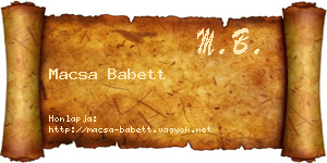 Macsa Babett névjegykártya
